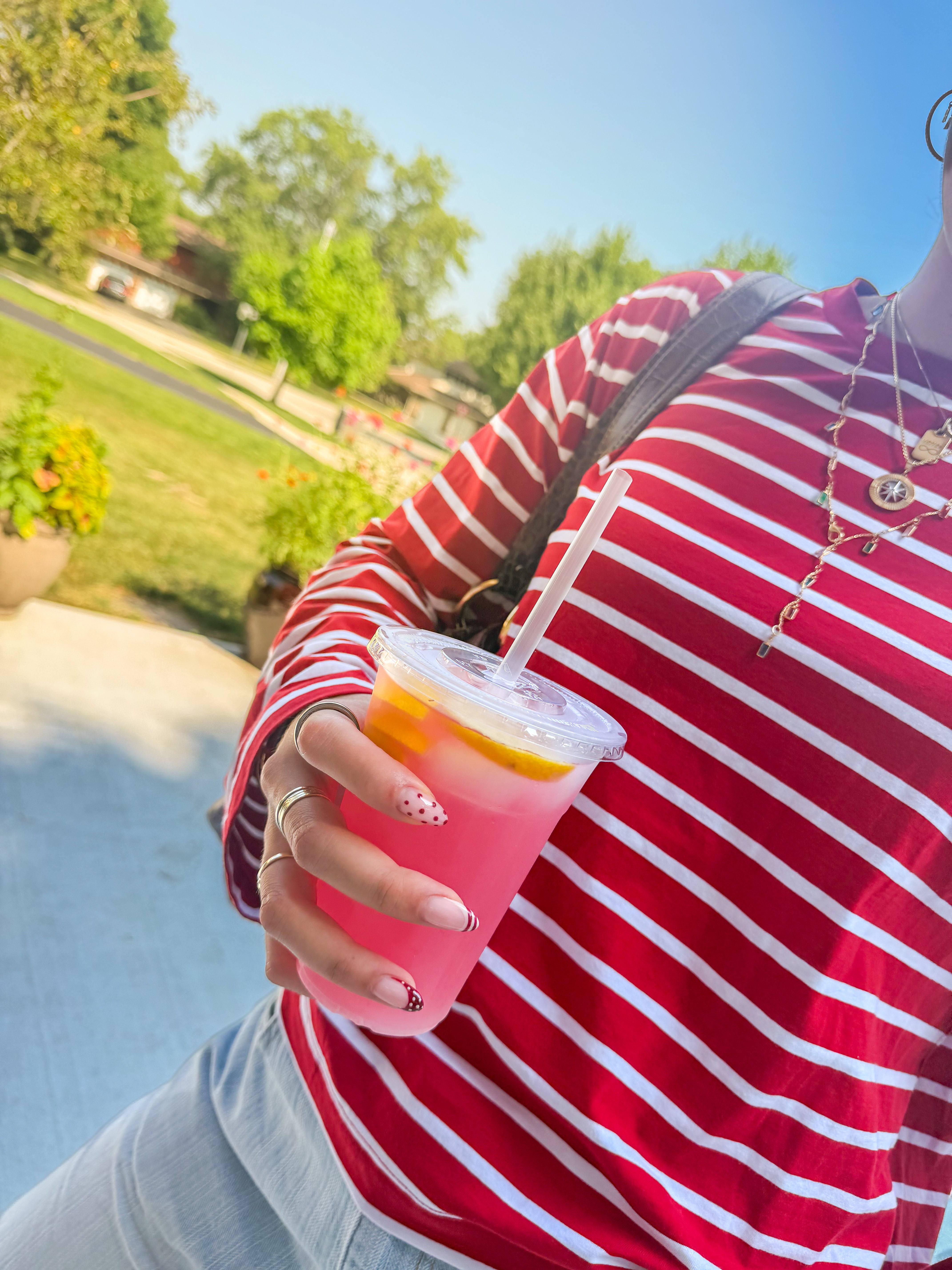 Refreshing pink Repyrix drink outdoors